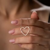 Thumbnail 2 - Personalised Sterling Silver Plated Three Hearts Necklace