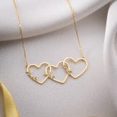 Thumbnail 5 - Personalised Sterling Silver Plated Three Hearts Necklace