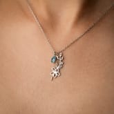 Thumbnail 1 - Birth Flower Necklace with Birthstone