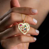 Thumbnail 1 - Personalised Heart-Shaped Family Tree Necklace with Birthstone