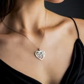 Thumbnail 3 - Personalised Heart-Shaped Family Tree Necklace with Birthstone