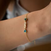 Thumbnail 2 - Infinity Bracelet with Heart Birthstones