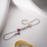 Thumbnail 3 - Infinity Bracelet with Heart Birthstones