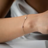 Thumbnail 2 - Personalised Birthstone Bracelet with Initial Charms