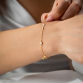 Thumbnail 3 - Personalised Birthstone Bracelet with Initial Charms