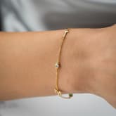 Thumbnail 4 - Personalised Birthstone Bracelet with Initial Charms