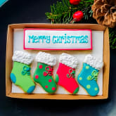 Thumbnail 1 - Mini Christmas Stockings - Hand-Iced Cookie Letterbox Gift