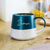 Thumbnail 1 - Personalised Blue Speckled Name Ceramic Mug