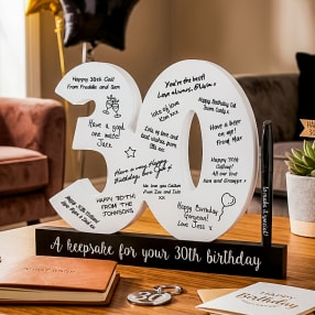 30th Birthday Signature Numbers and Pen