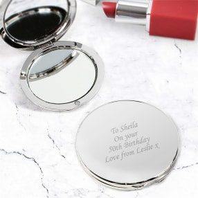 Personalised Circle Compact Mirror