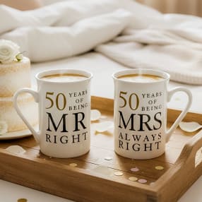 50 Years of Being Mr Right and Mrs Always Right  Mugs