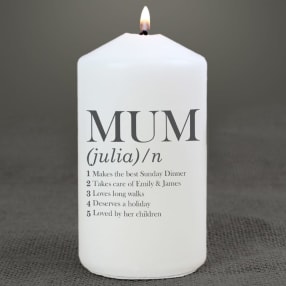 Personalised Mum Definition Candle