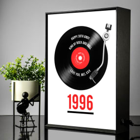 Personalised 30th Birthday Retro Record Light Box
