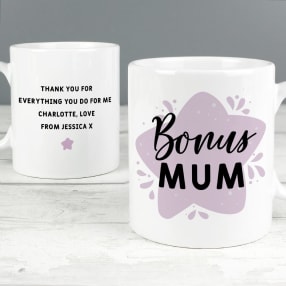 Personalised To My Bonus Mum Mug