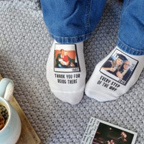 Personalised "With You Every Step of The Way" Photo Socks