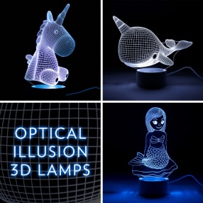 Optical Illusion Colour Changing 3D Lamps with Touch Control