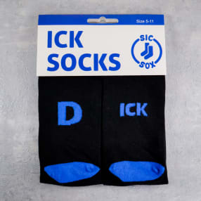 Black D-ICK Socks with Blue Trim