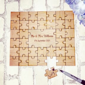 Personalised Wooden Puzzle Wedding Guest Book