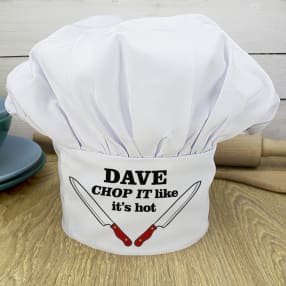 Personalised Chop It Like It's Hot Chef Hat