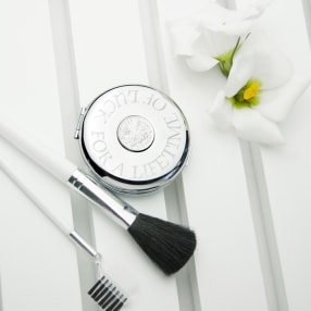 Personalised Silver Plated Lucky Sixpence Compact Mirror