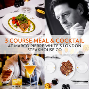 3 Course Meal & Cocktail at Marco Pierre White's London Steakhouse Co