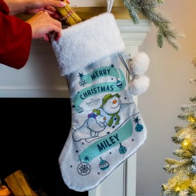 Personalised The Snowman and the Snowdog Luxury Christmas Stocking