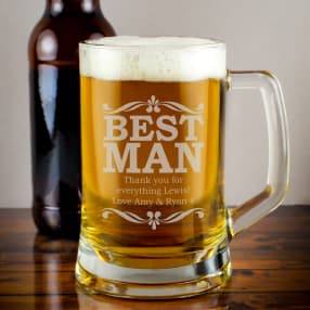 Personalised Best Man Glass Stern Tankard