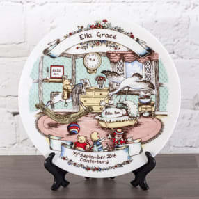 Personalised Heron China Tudor Birth Plate 