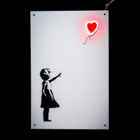 Balloon Girl Neon Wall Art