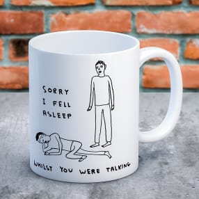 David Shrigley "Sorry I Fell Asleep" Mug