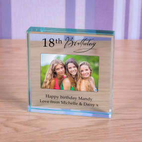 Personalised Happy 18th Birthday Photo Upload Glass Token
