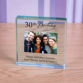 Personalised Happy 30th Birthday Photo Upload Glass Token