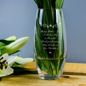 Personalised Hearts & Swirls Bullet Vase