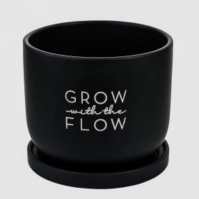 "Grow With The Flow" Ceramic Plant Pot