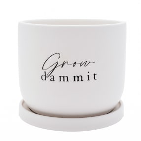 "Grow Damn It" Ceramic Plant Pot