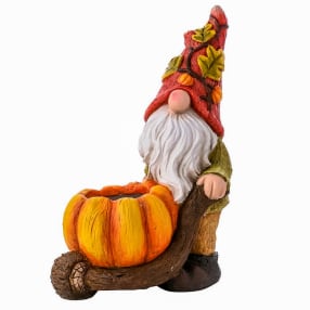 Autumn Gonk Pushing Pumpkin Wheelbarrow