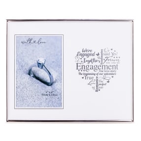Engagement Silver Heart Photo Frame