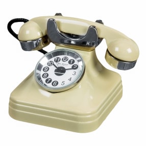 Miniature Cream Telephone Clock
