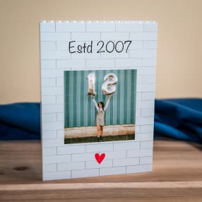 Personalised "Estd…" Birthday LEGO® Brick Photo Upload Blocks