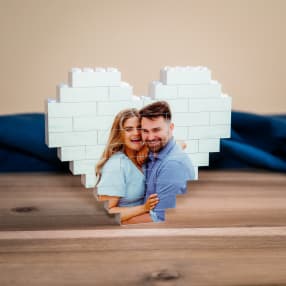 Personalised Photo Upload LEGO® Brick Heart-Shaped Keepsake