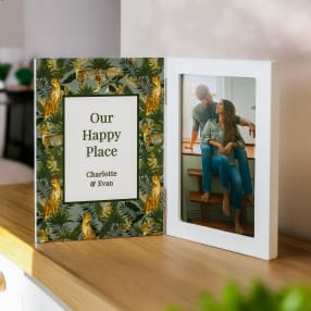 Personalised Leopard Print Hinged 6x4 Photo Frame