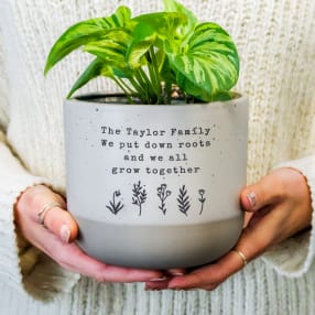 Personalised Floral Flecked Plant Pot