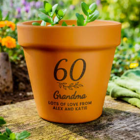 Personalised 60th Birthday Terracotta Plant Pot
