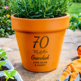 Personalised 70th Birthday Terracotta Plant Pot