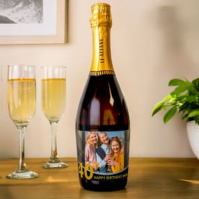 Personalised Photo Upload 40th Birthday Prosecco