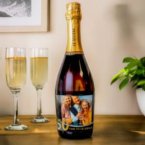 Personalised Photo Upload 50th Birthday Prosecco
