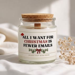 "All I Want for Christmas is Fewer Emails" Candle