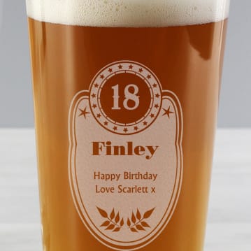 Birthday Personalised Pint Glass