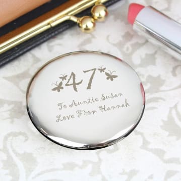 Personalised 18th Birthday Compact with Butterfly Design