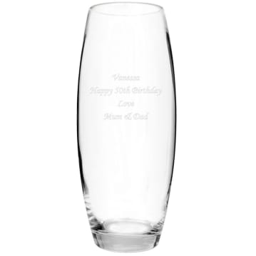 50th Birthday Engraved Vase